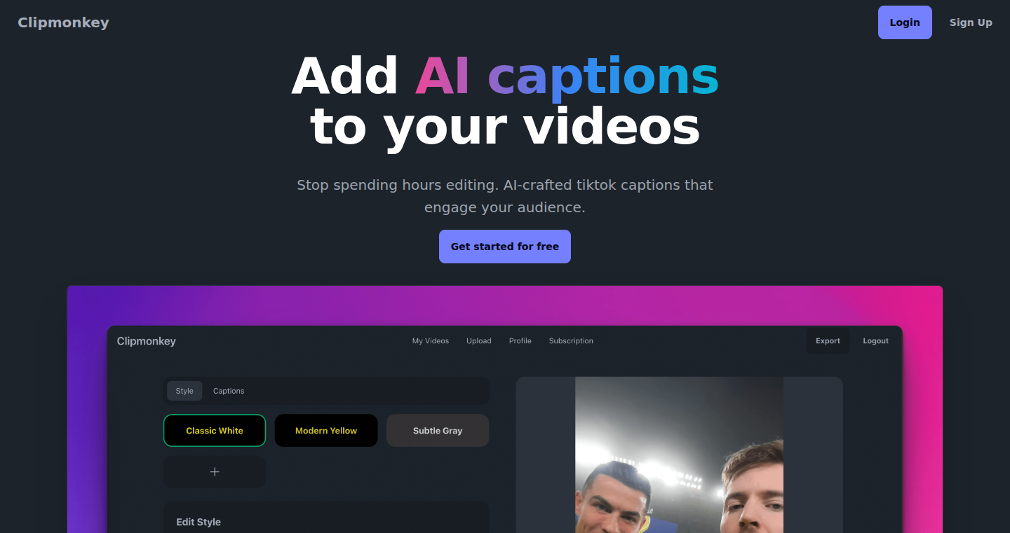 AI 動画自動字幕生成ツール「TextGenius」