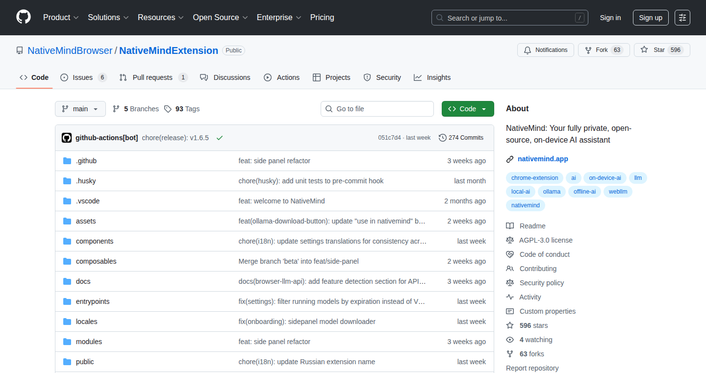 NativeMind: Local AI Browser Extension