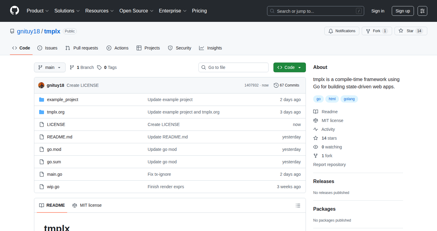 Tmplx: Compile-Time Go Web Apps in HTML