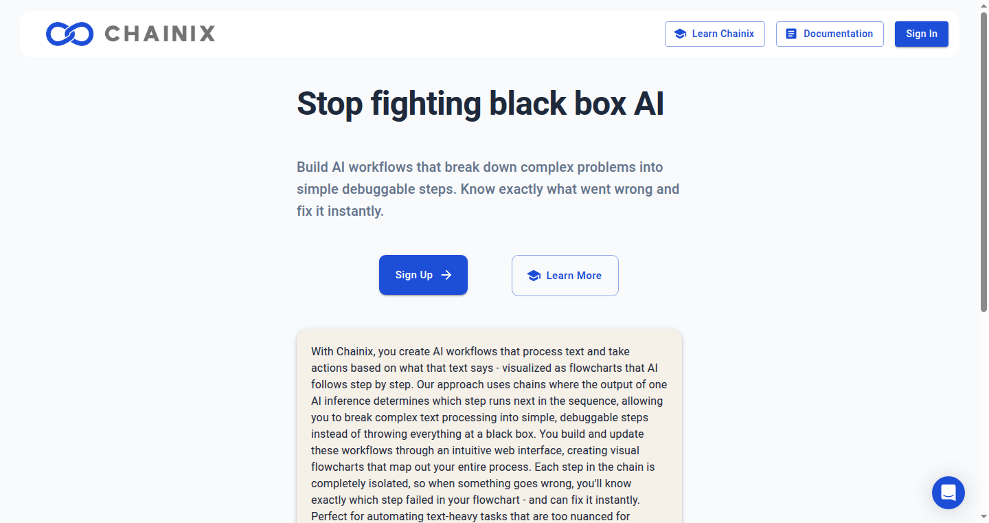 Chainix: Visual AI Workflow Builder