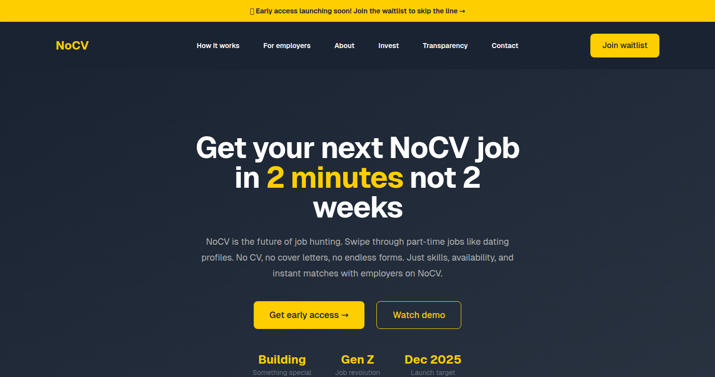 NoCV: Skill-First Job Matching Platform
