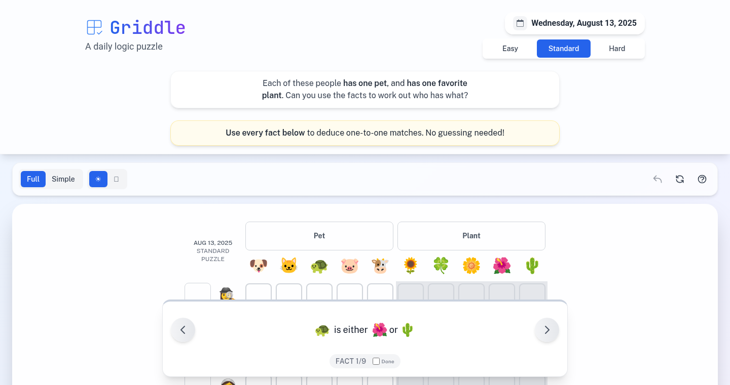 Griddle: Daily Logic Puzzle Generator