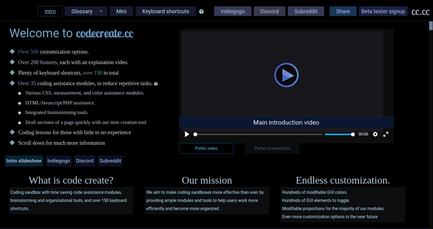 Codecreate.cc: Your Customizable Coding Playground