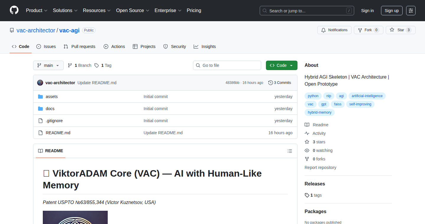 VAC: Persistent AI with Hierarchical Memory