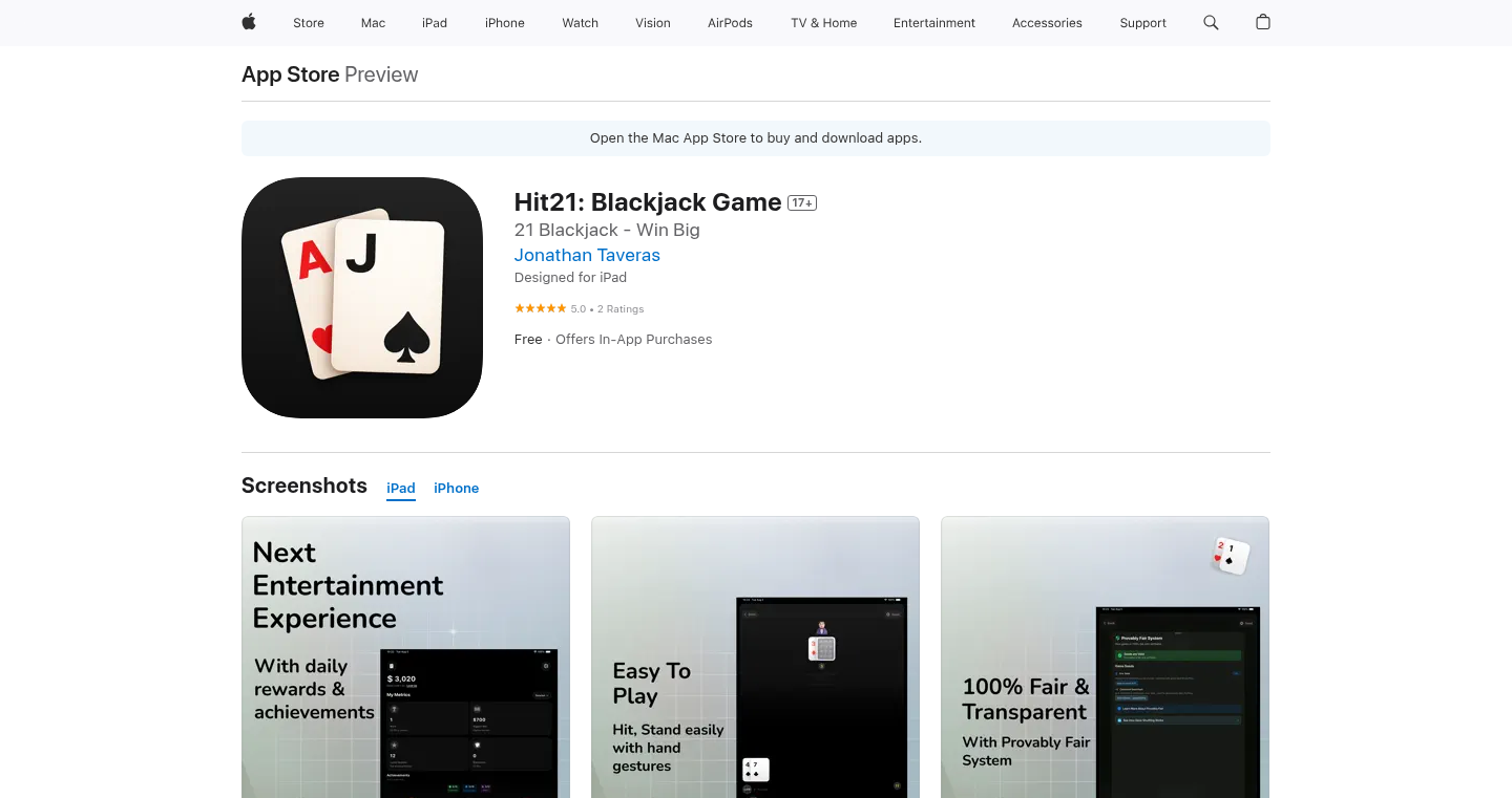 Provably Fair Blackjack for iOS