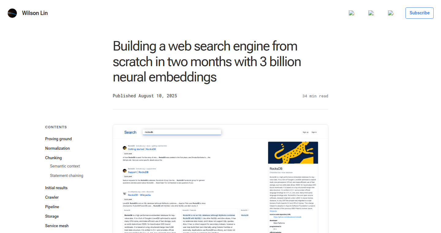 Neural Search Engine: Reimagining Web Search with 3 Billion Embeddings