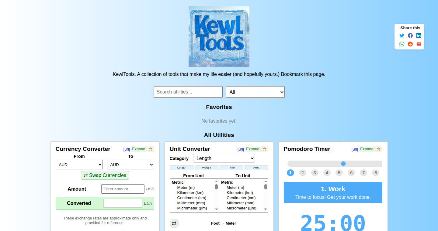 KewlTools: A Suite of 60+ Ad-Free Utilities