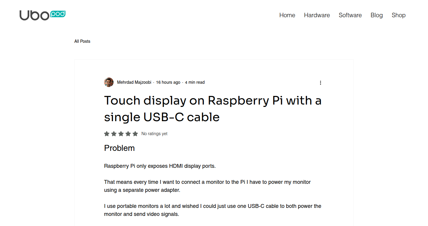 Pi-C-Touch: Single USB-C Power and Touch for Raspberry Pi