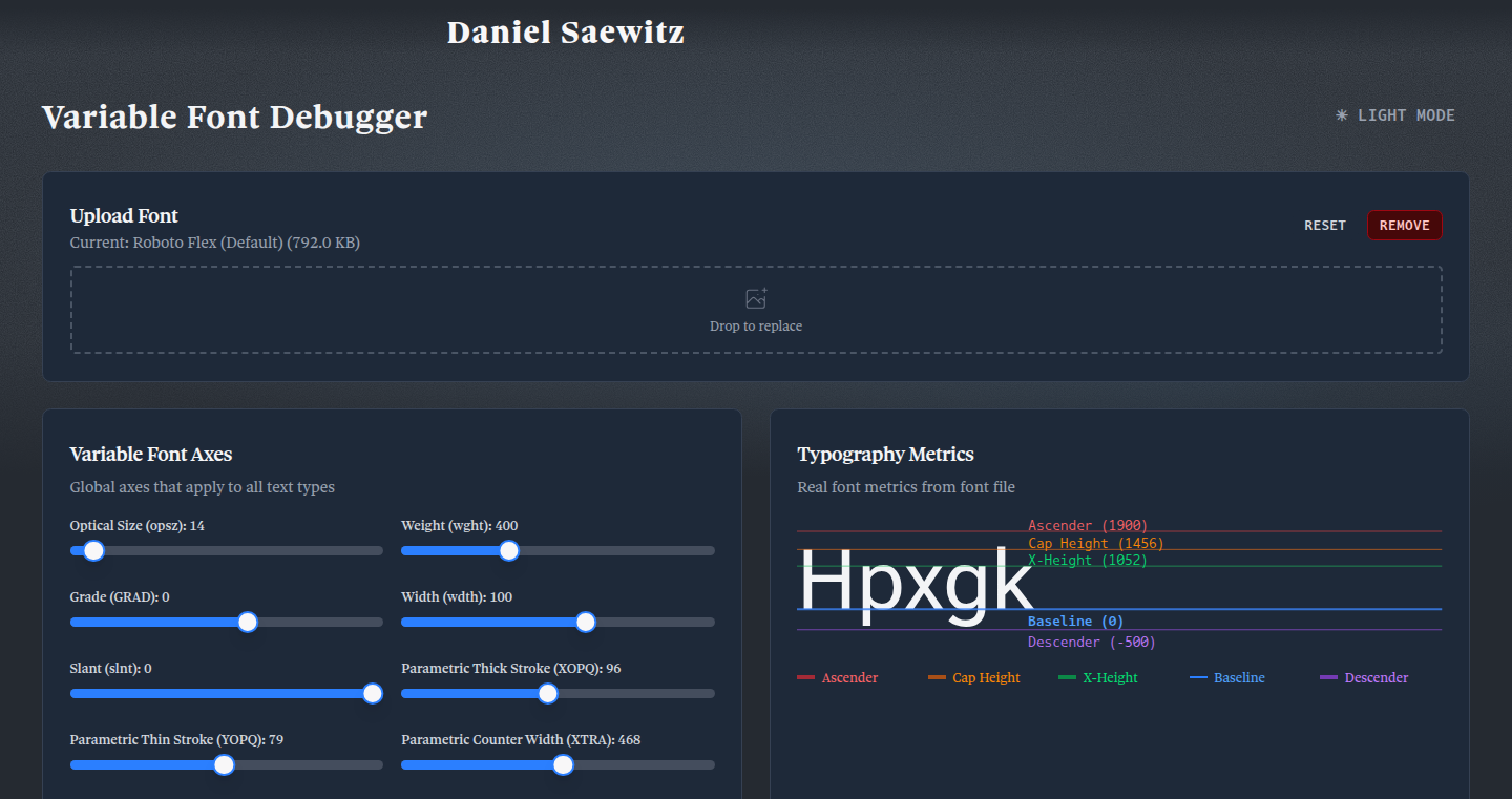 FontSpecter: Variable Font Debugger