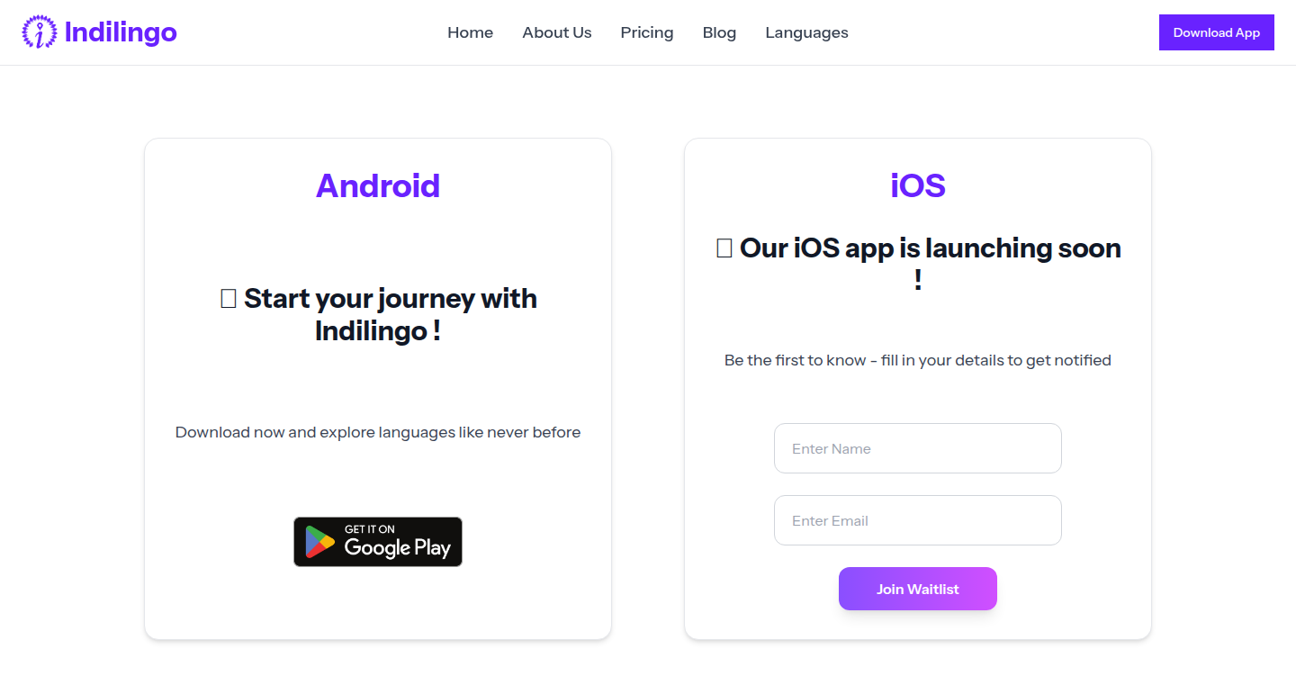 Indilingo: AI-Powered Cross-Language Learning Platform