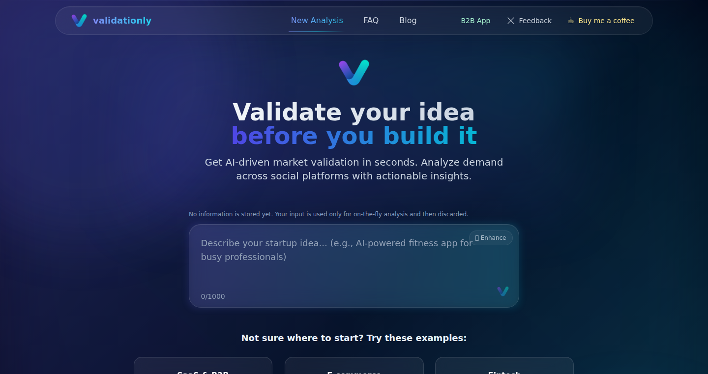 Validationly: Idea Validation Tool