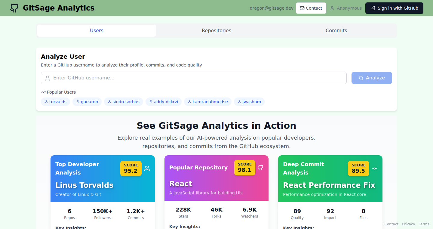 GitHub プロファイル AI 分析器