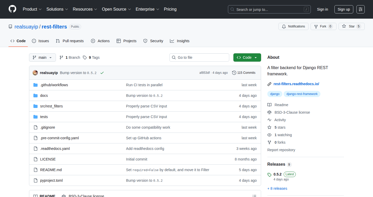 rest-filters:为Django REST框架量身定制的筛选器后端