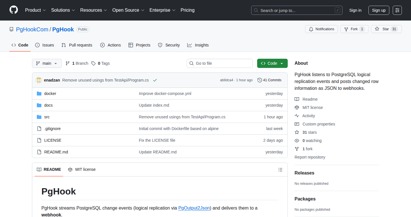 PgHook: Real-time PostgreSQL Updates via Webhooks