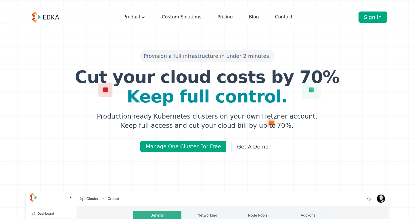 Edka: Hetzner Kubernetes Cluster Orchestrator