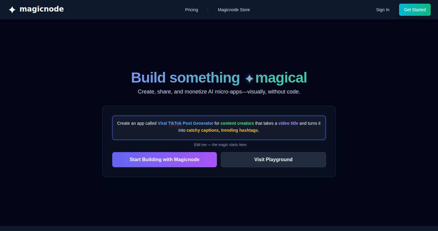 Magicnode: Visual AI App Builder