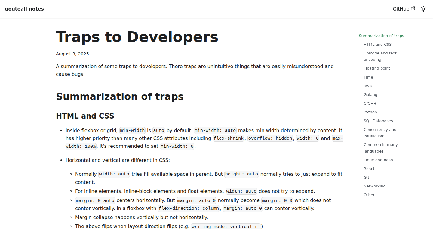 Developer Traps Detector