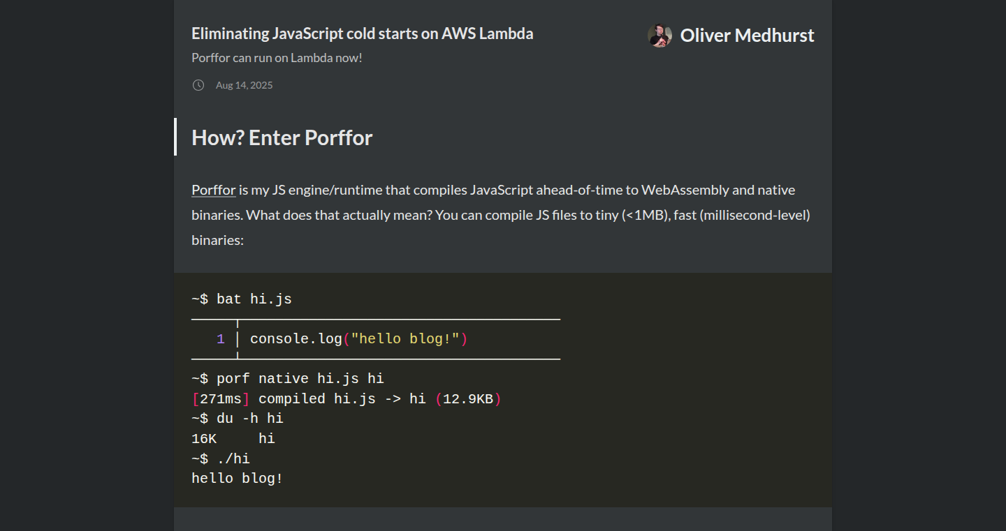LambdaWarmup: JavaScript Cold Start Killer