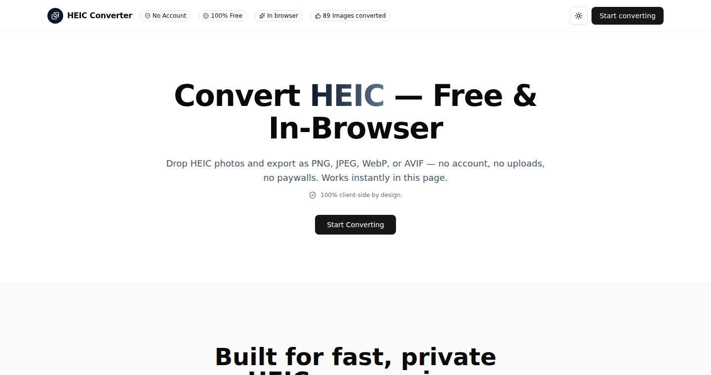 HeicConvert.it:浏览器内HEIC图片格式转换工具