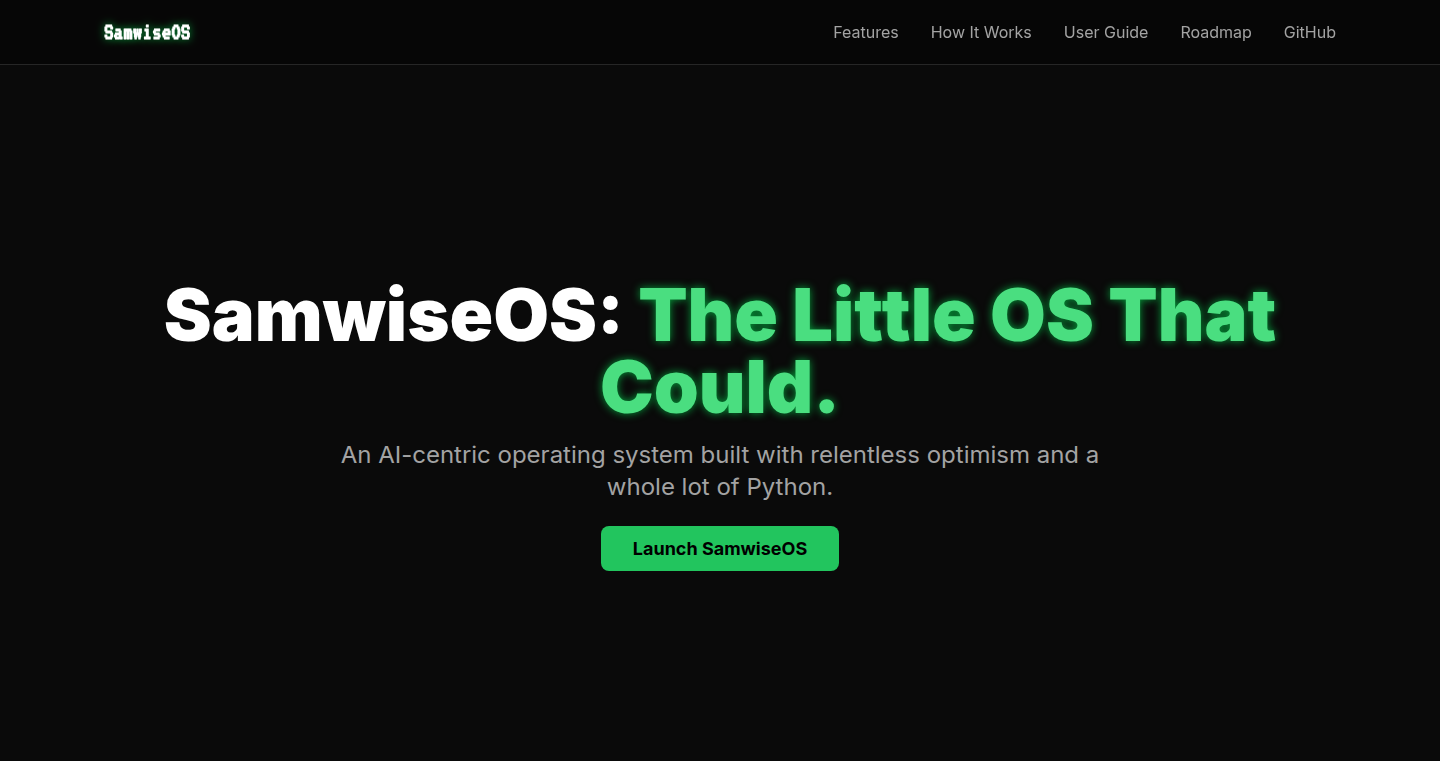 SamwiseOS:浏览器内的AI操作系统,Python驱动的创新