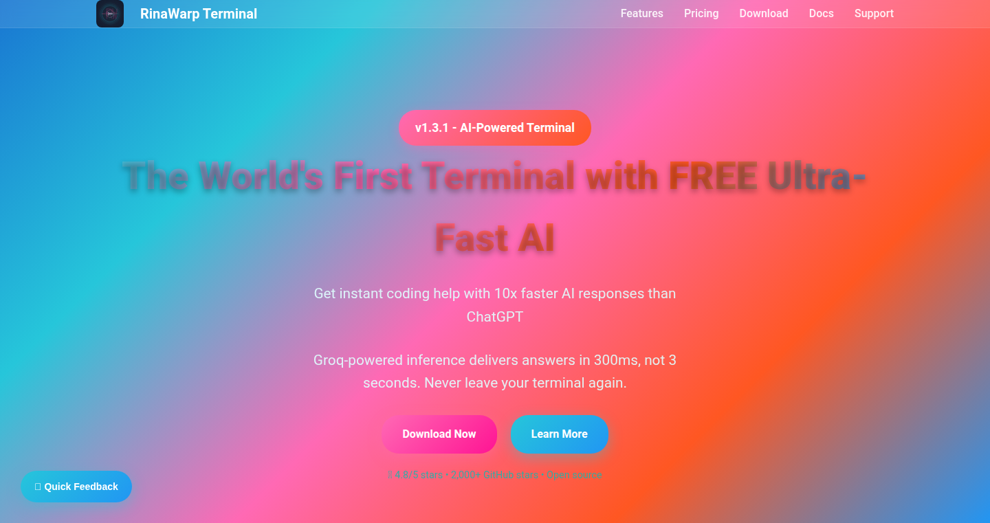 RinaWarp Terminal: サブ秒応答を実現するAI統合ターミナル