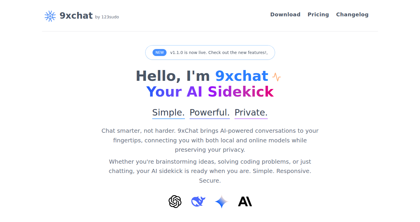 9xchat - フローティングウィンドウ搭載のデスクトップAIクライアント