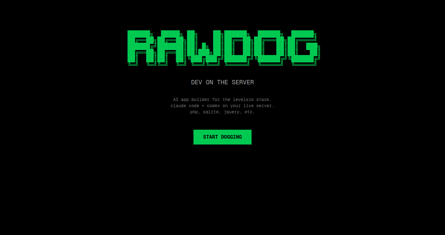 Rawdog.new - PHP、SQLite、jQueryを活用したAIアプリビルダー