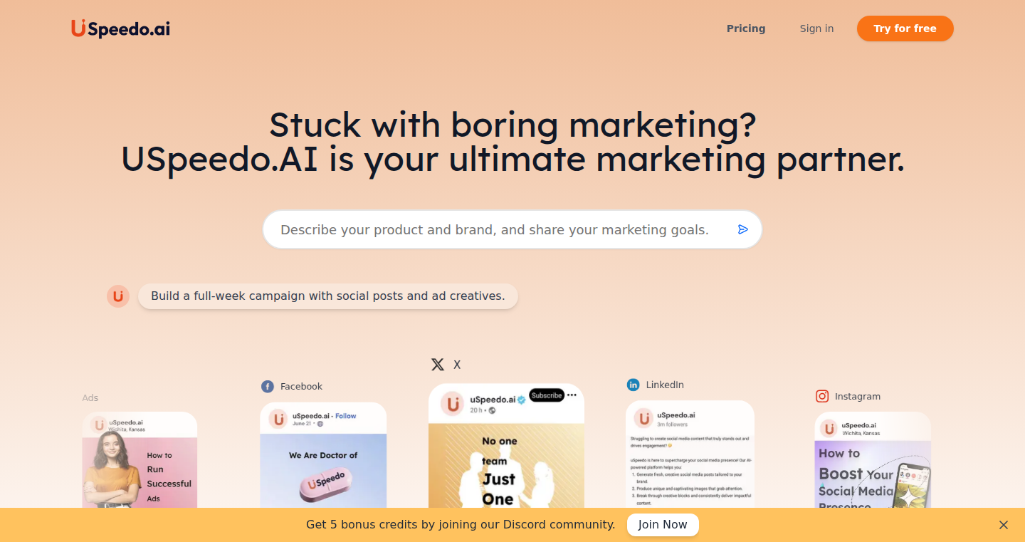 uSpeedo.ai – 文章草稿生成加速器