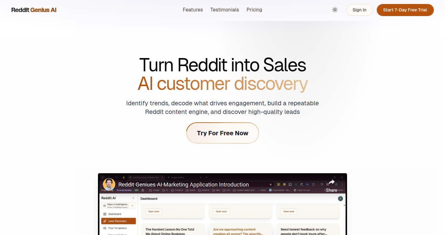 Reddit Genius AI - レディットコミュニティの声を聴くAIツール