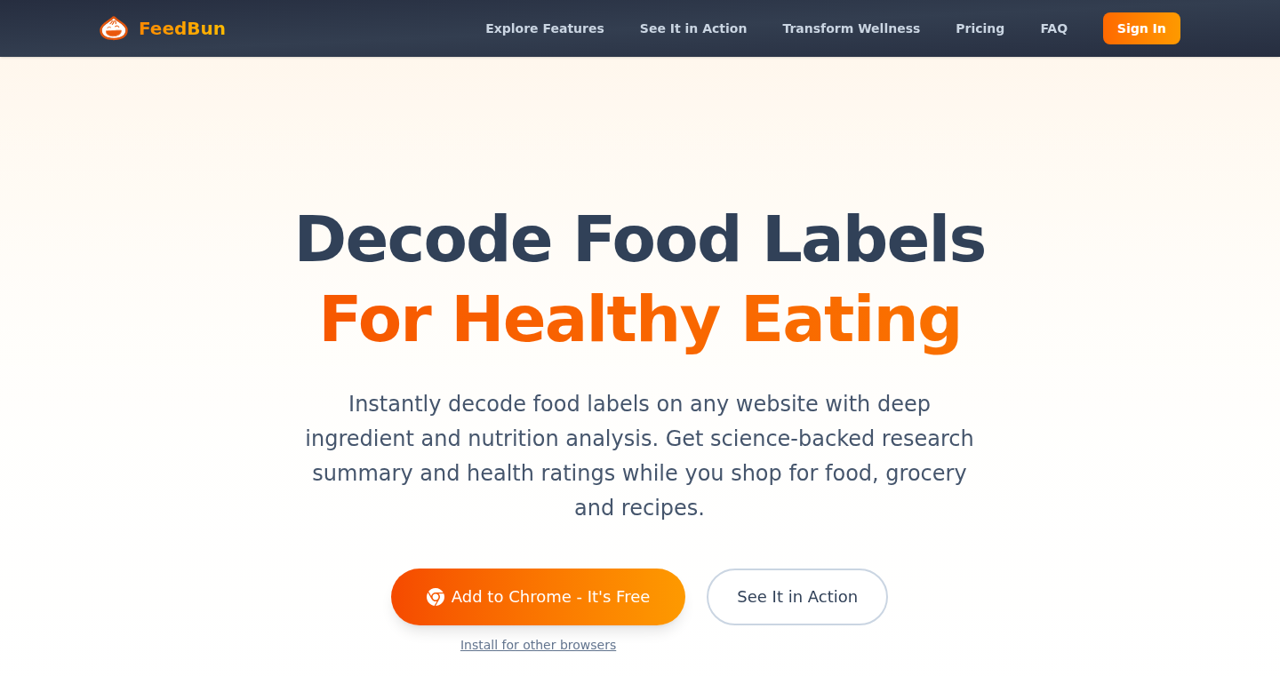 FeedBun - ウェブサイト上の食品表示を読み解くブラウザ拡張機能