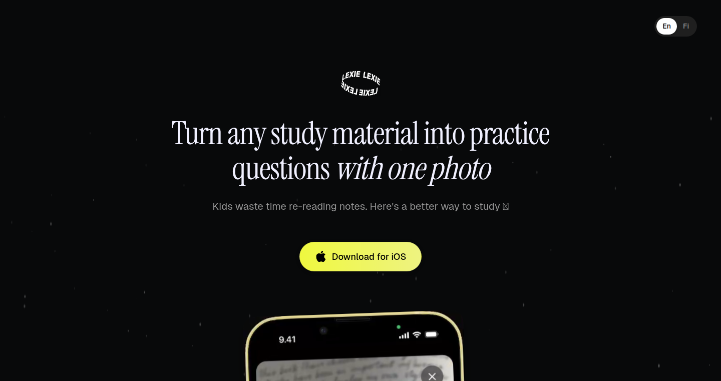 Lexie - 写真一枚で学習資料をクイズに変えるAI学習ツール