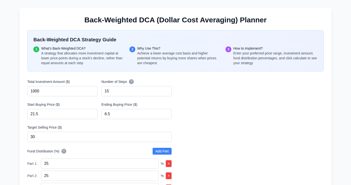 Back-Weighted DCA Planner