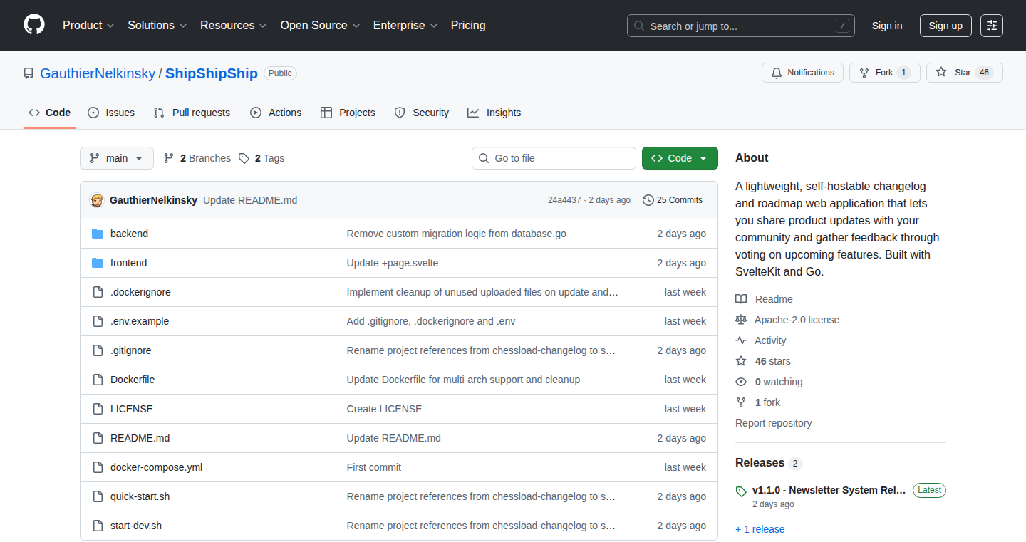 ShipShipShip: A Self-Hosted Changelog & Feedback Hub