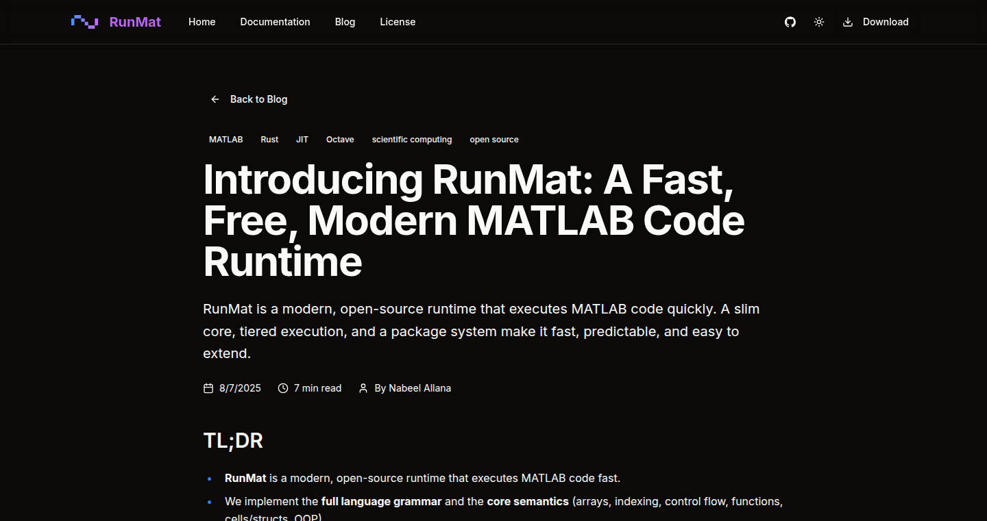 RunMat: A Rust-Powered MATLAB Runtime