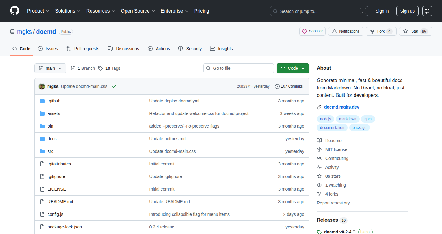 docmd: Lightning-Fast Static Documentation Generator