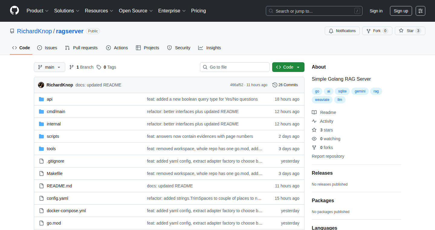 GoRAG: A Simple Golang-powered Retrieval-Augmented Generation Server