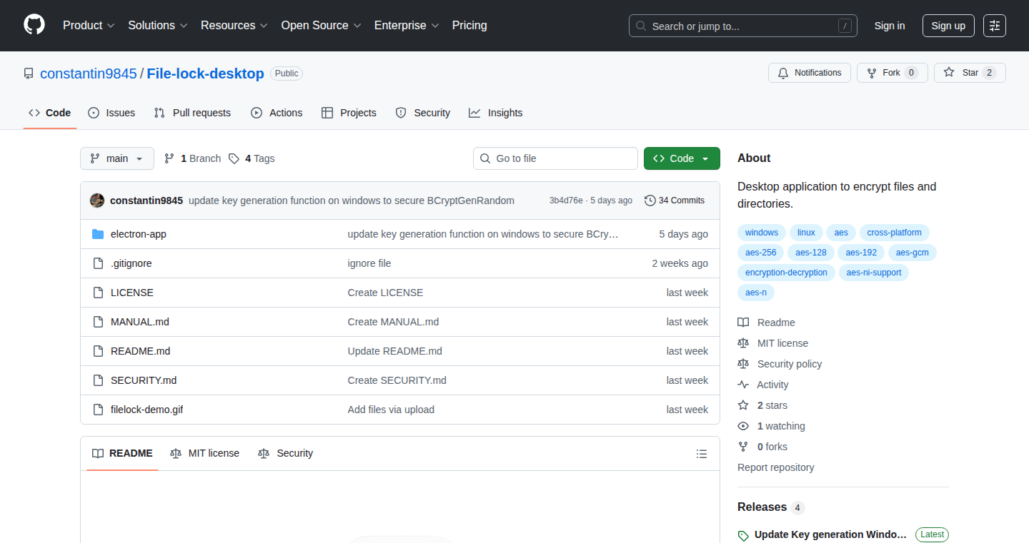 Filelock: AES-GCM Desktop Encryption with Hardware Acceleration