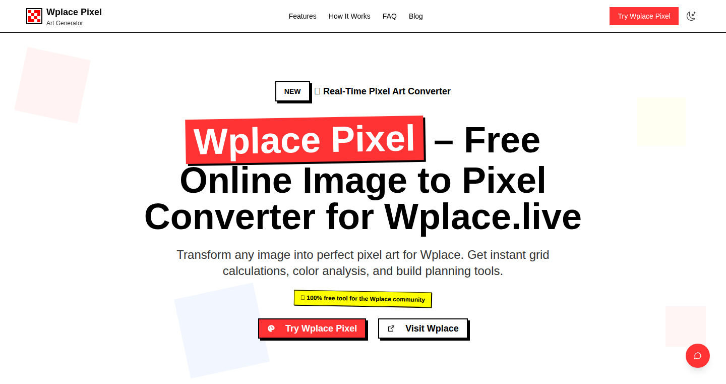 WplacePixel.run - ブラウザベースのピクセルアートジェネレーター