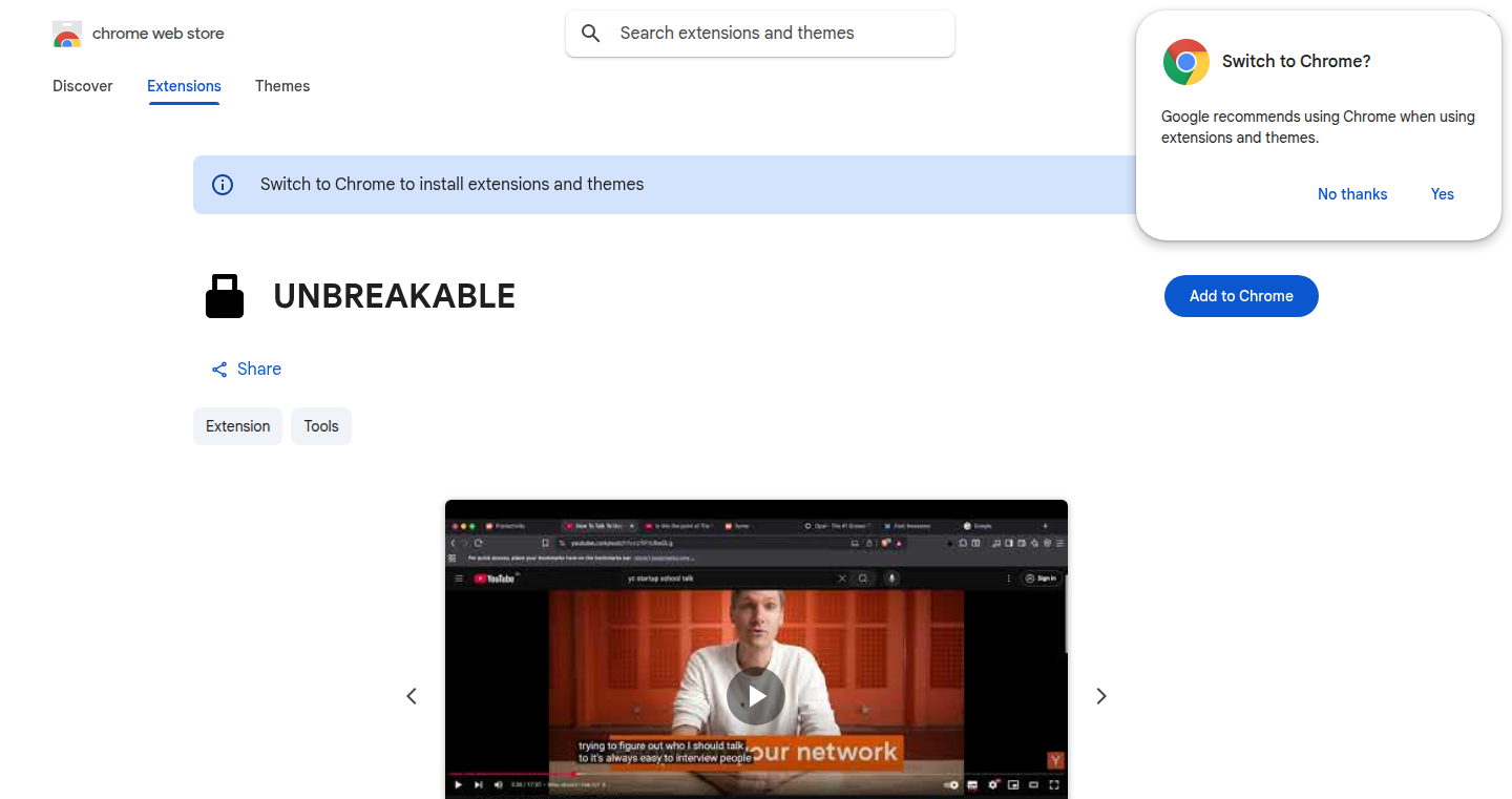 コンテキストベースのフォーカスアシスタント Unbreakable