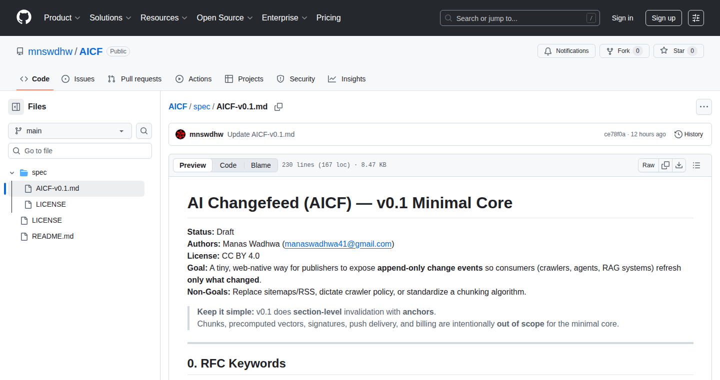 AICF (AI Changefeed) – AIとRAGのための、軽量版「何が変わったか」フィード