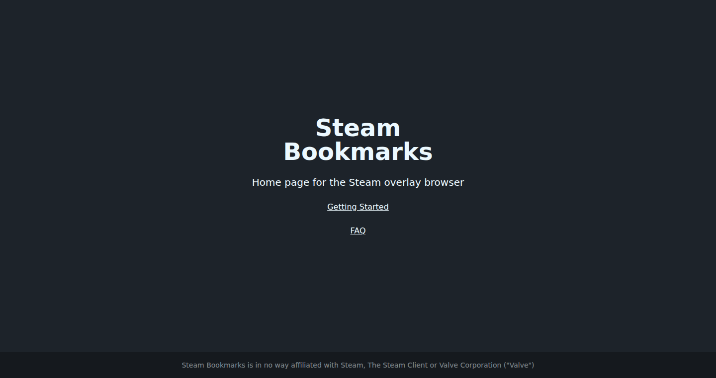 Steam Bookmark Home – Steam オーバーレイブラウザ用ブックマークホーム