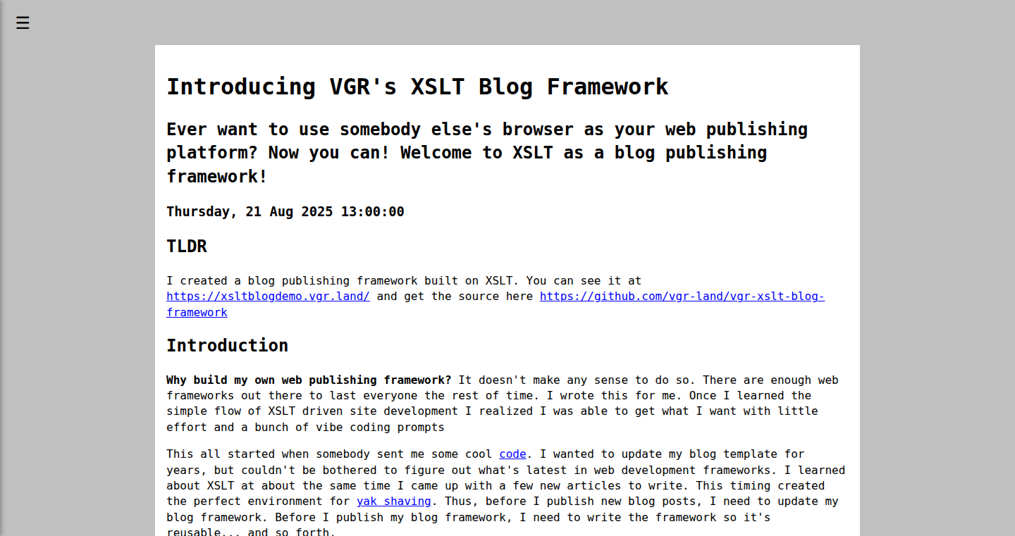 XSLT ブログフレームワーク:シンプルでエレガントなブログ構築