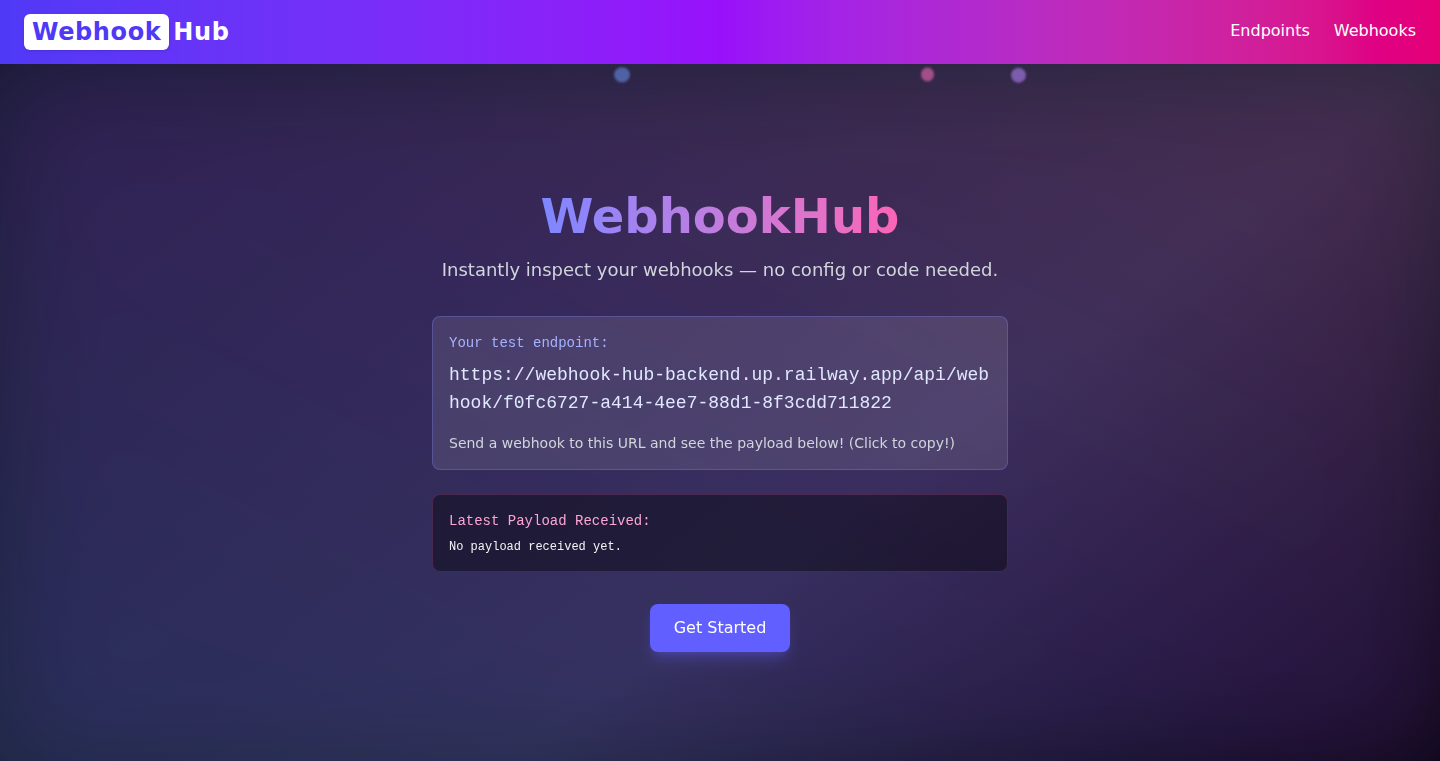WebhookHub - ウェブフック検査と再送信を瞬時に