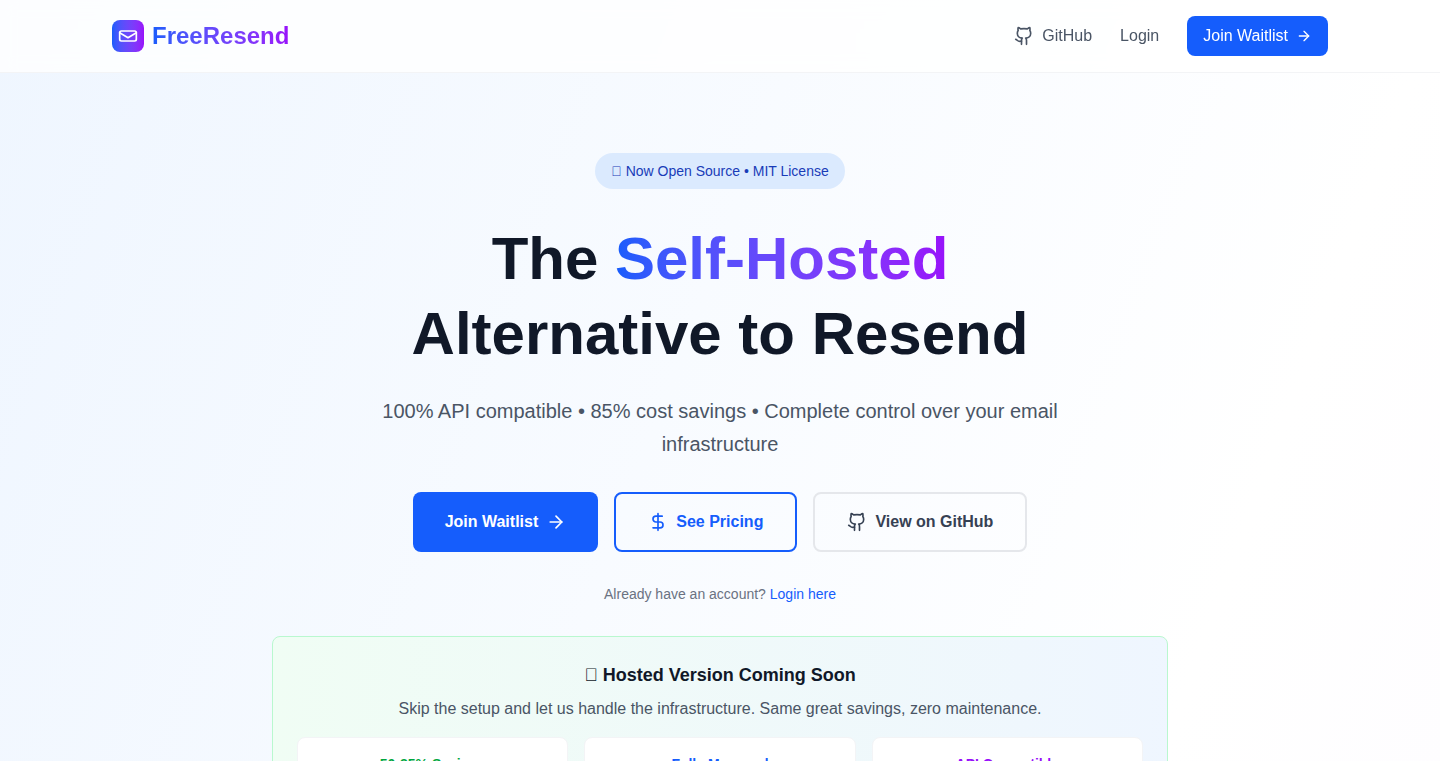 FreeResend:自托管邮件发送利器,兼容Resend API