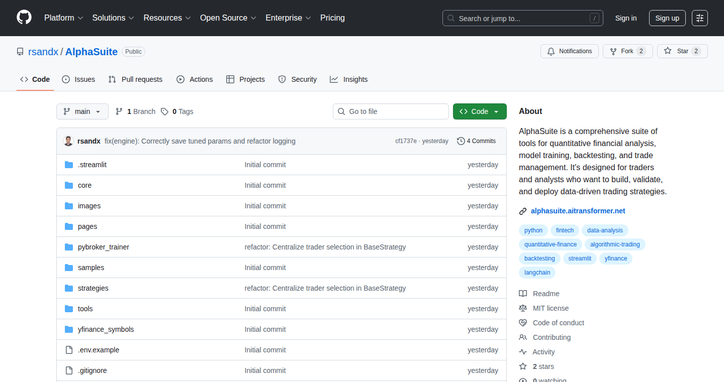 AlphaSuite: Open-Source Quant Trading Toolkit