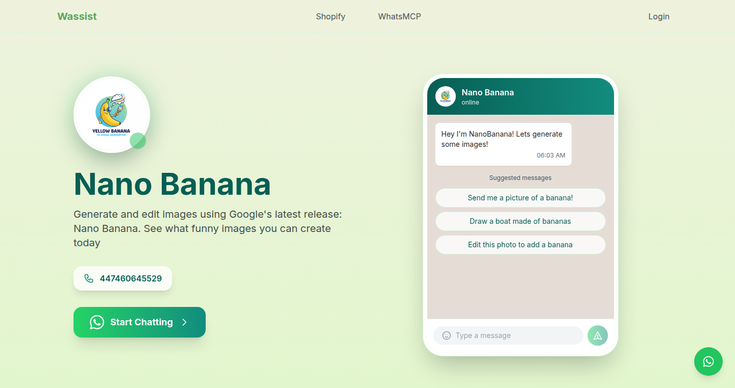WhatsApp Nano Banana Chatbot