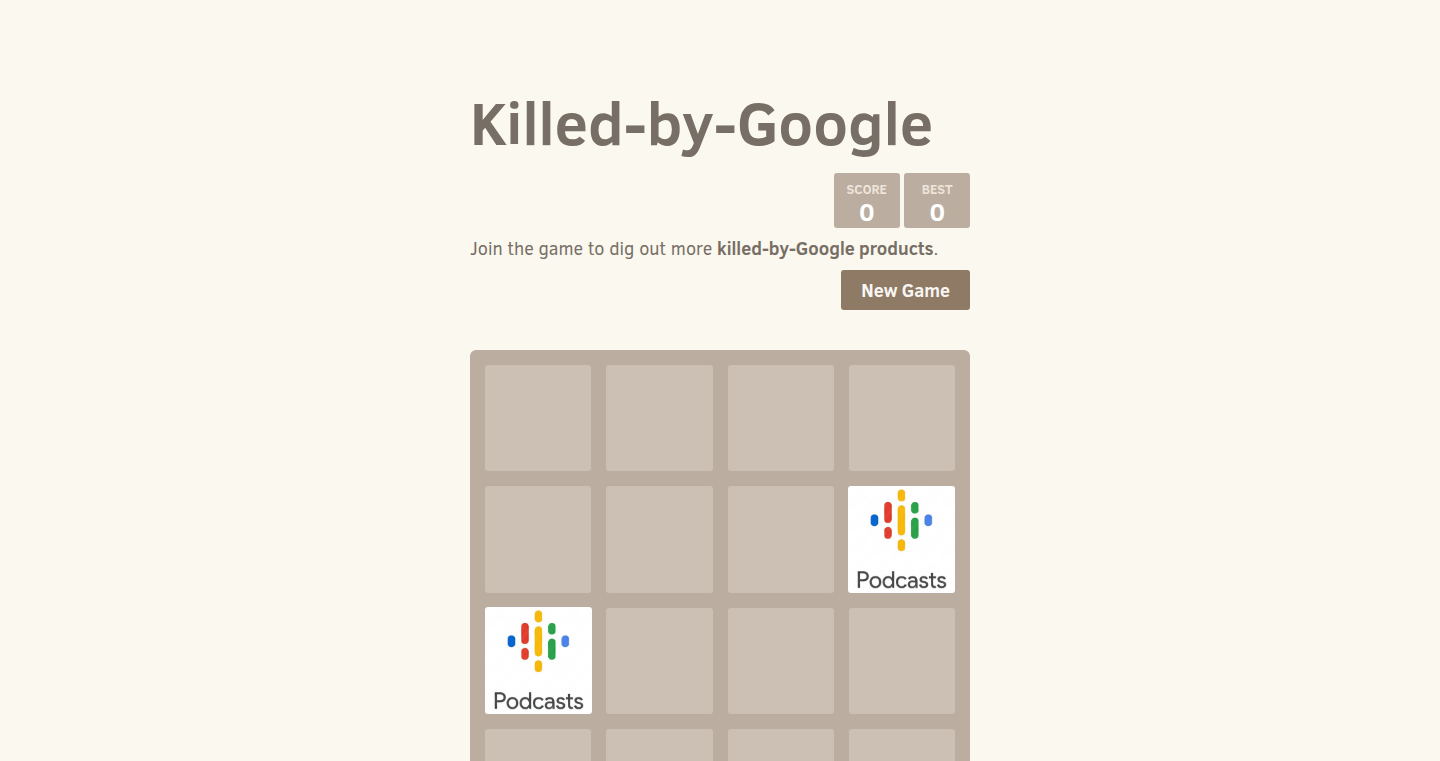 Google Graveyard 2048: A Game of Deprecated Legacies