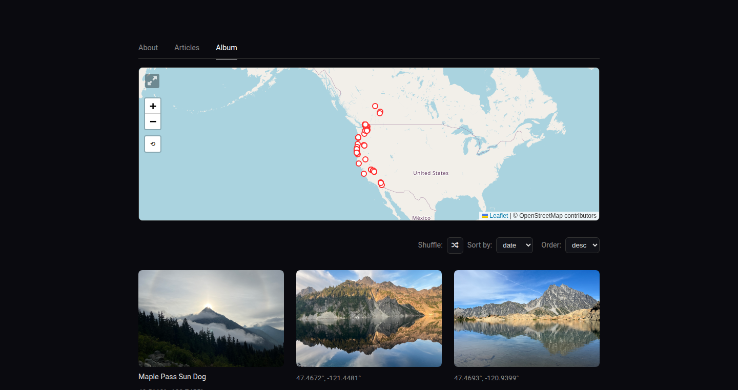 Static Site Photo Atlas: A Geotagged Image Journey