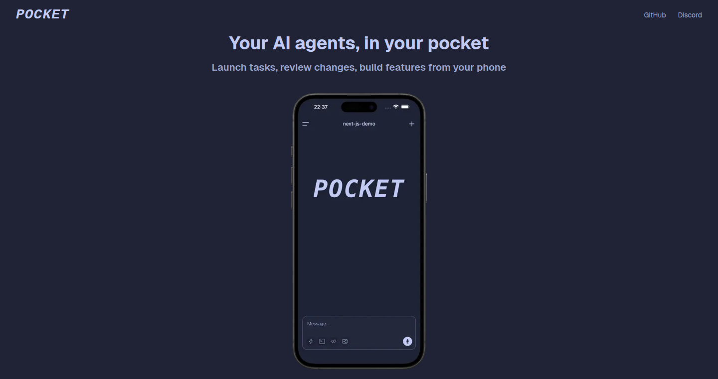 Pocket Agent: Mobile-First Coding Agent Interface
