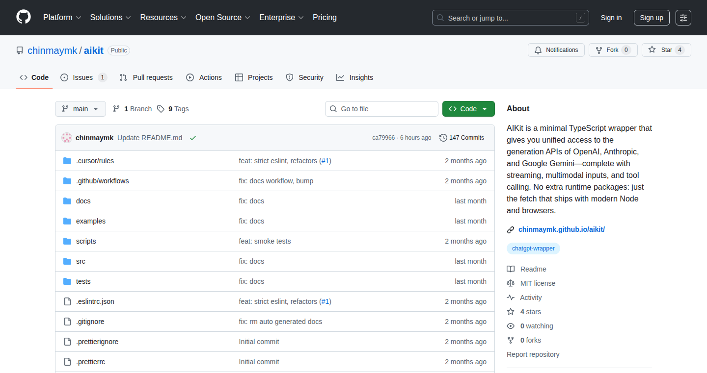 AIKit: Unified API Wrapper for AI Generation